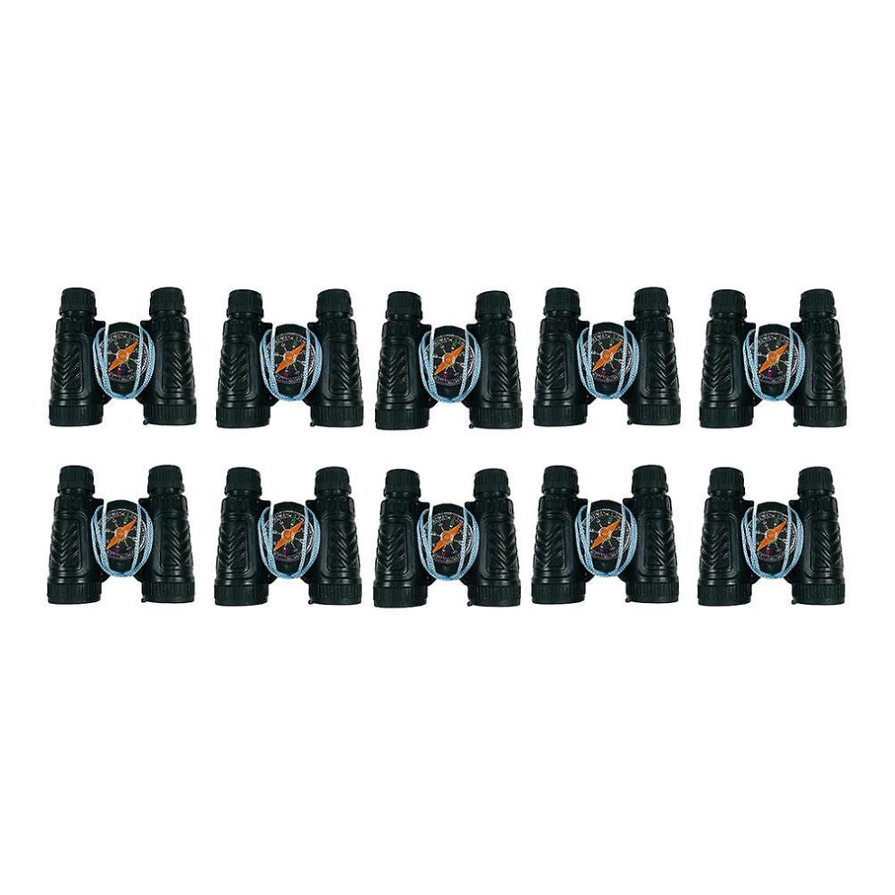 10Pcs Children Mini Binocular Telescope Toy With Compass - Portable Educational Outdoor Explorer Kit For Kids 9408999143400