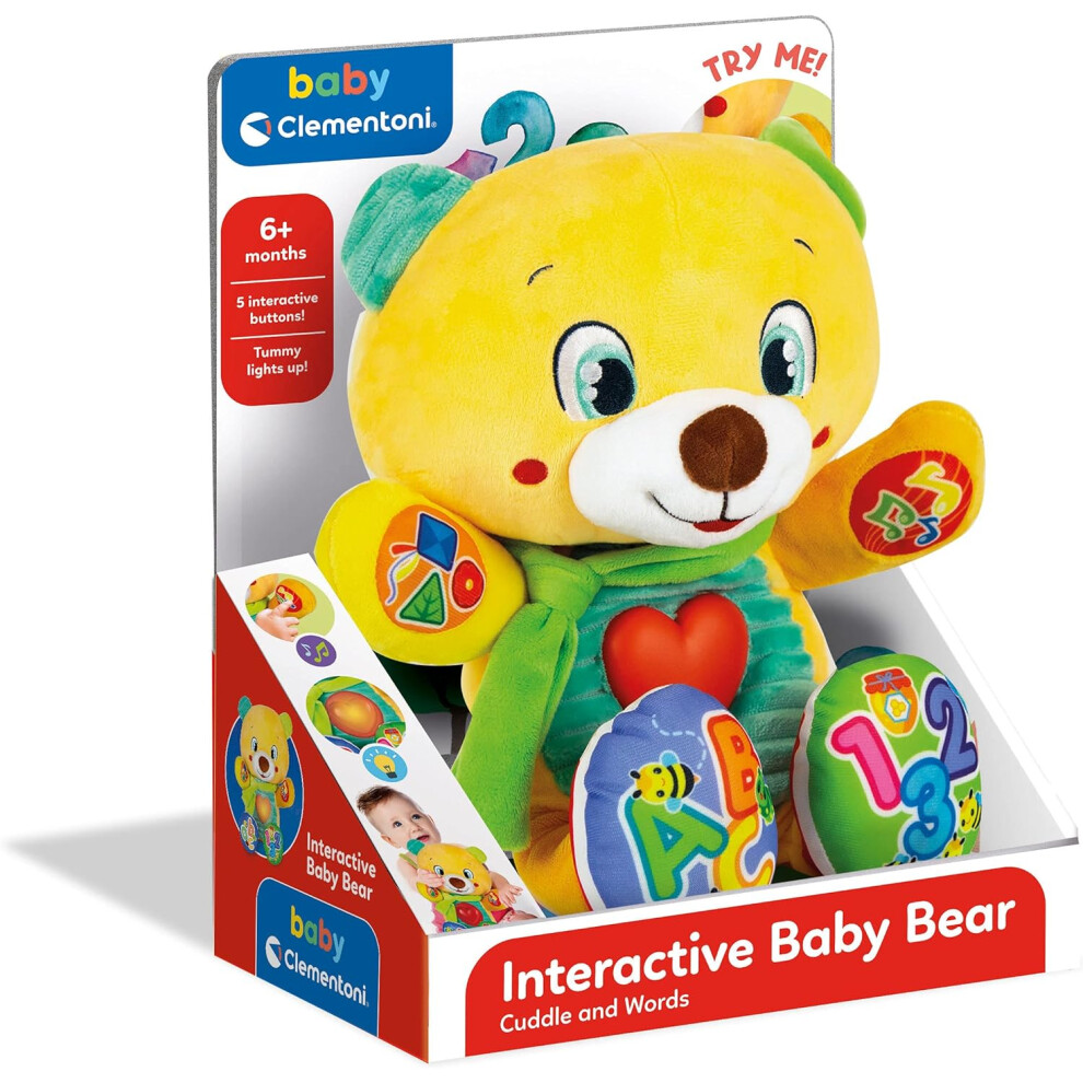 New Clementoni Interactive Baby Bear Soft Plush Toy 61534