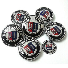 7pcs New Alpina Hood Trunk Steering Emblem Badge Wheel Center Hub Caps For B M W