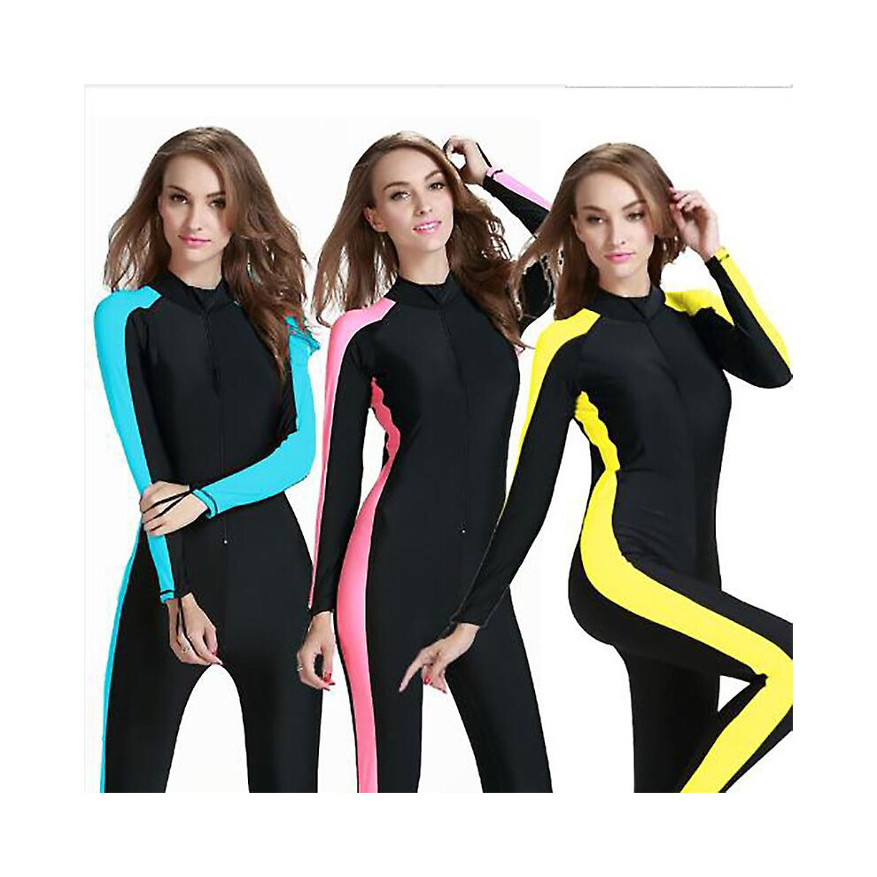 Mimigo Women's Full Body Swimsuit Rash Guard One Piece Long Sleeve Long Leg Swimwear Quick-drying Wetsuit With Uv Sun Protection Black Pink Blue Yello