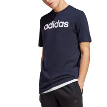 (Navy, L) Adidas Essentials Mens T Shirts Embroidered Logo