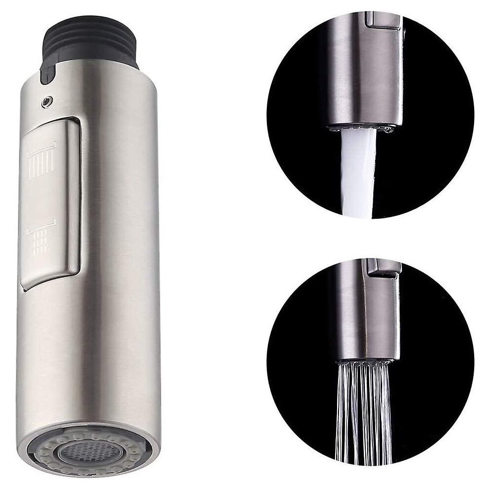 Piao Spare Kitchen Faucet Nozzle Hand Shower Universal Removable Faucet Head G1 / 2 Stainless Steel Sus304 Brushed