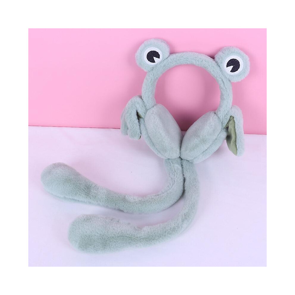 Plush Earmuffs Frog,moveable Ears Ear Warmers Headband Winter Warm Ear Protection
