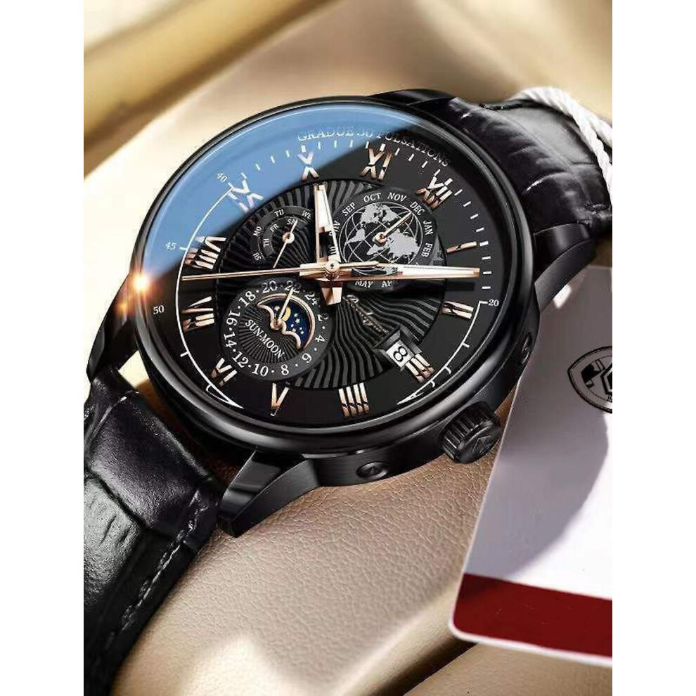 Poedagar Brand Watch Fully Automatic Mechanical Watch Three-eye Six-pin Watch-men's Watches
