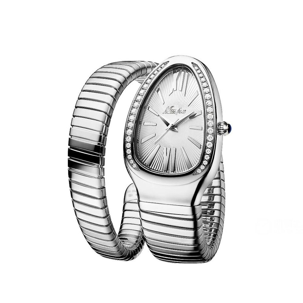 (Q7) Women's Snake Shape Bangle Bracelet Watch