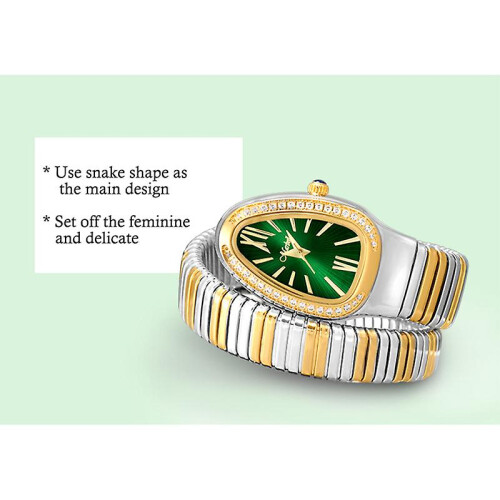 (Q9) Women's Snake Shape Bangle Bracelet Watch 2