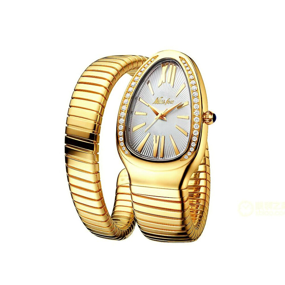 (Q9) Women's Snake Shape Bangle Bracelet Watch