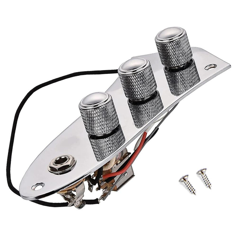 Prewired Control Plate For Jazz Bass Guitar,loaded J Bass Control Board With Wiring Harness Push Pu