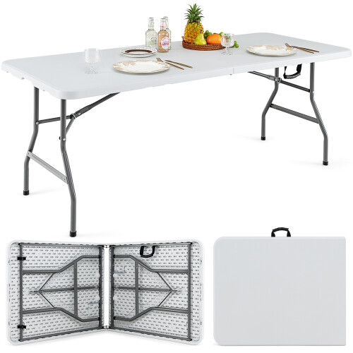 Costway Folding 180 CM Dining Table for Picnic Wedding Camping W/ Handle