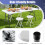 Costway Folding 180 CM Dining Table for Picnic Wedding Camping W/ Handle 2
