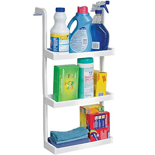 3 Tier Plastic Shelves Shelving Unit Space Saving Kitchen Shelf Storage White 1