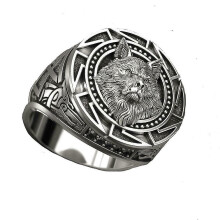 Punk Silver Wolf Hand Pattern Mens Ring Personality Mens Rings Fashio