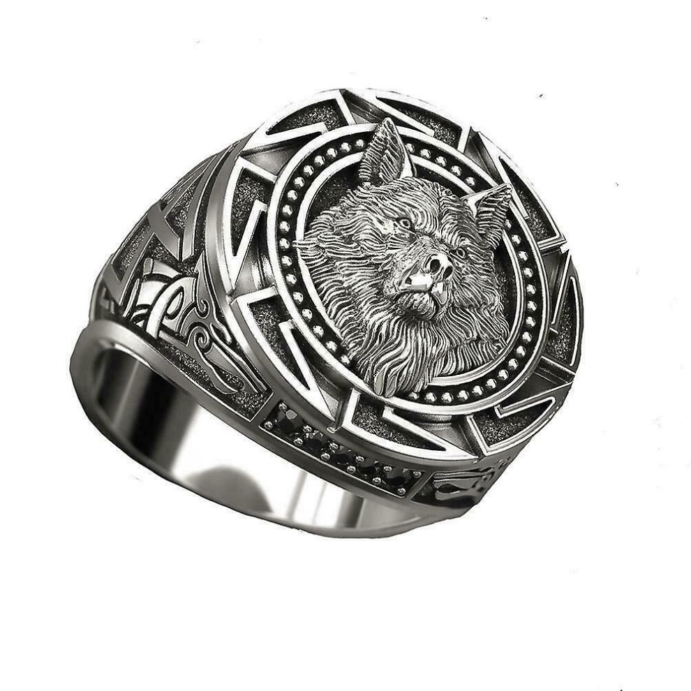 Punk Silver Wolf Hand Pattern Mens Ring Personality Mens Rings Fashio