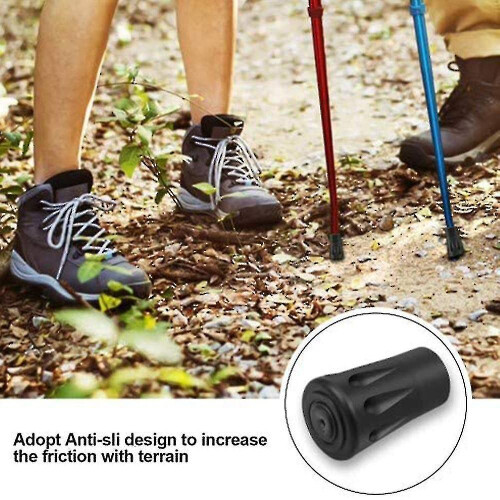 10 Pack/5 Pair Walking Pole Rubber Tips, Trekking Pole Tip Protectors 2