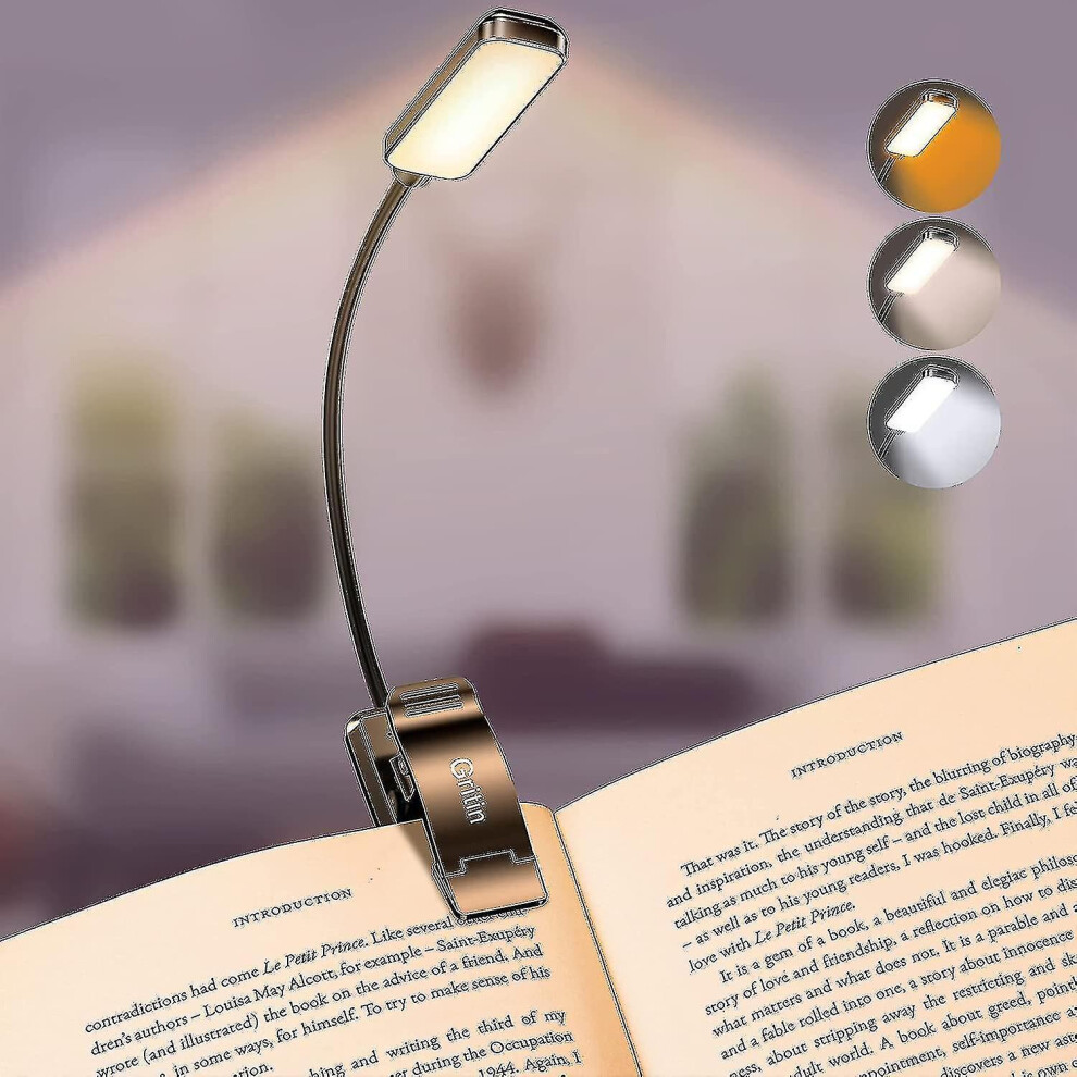 9 Led Book Gritin 3 Eye-Protecting Modes Reading Book Lamp (Warmcool ) -Stepless Dimming, Rechargeable, Long Battery Life, 4- Light/White