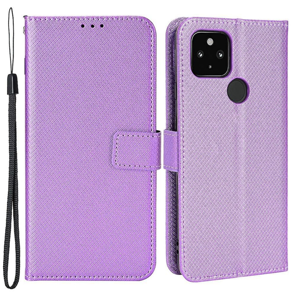 Shockproof Case for Google Pixel 4a 5G PU Folio Flip Cover Wallet Phone Case with Stand/Strap