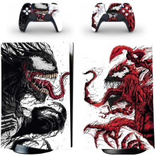 Playstation 5 White Venom Ps5 Adhesive Skin Decal And Controller Stickers Set, Scratch-resistant (digital)