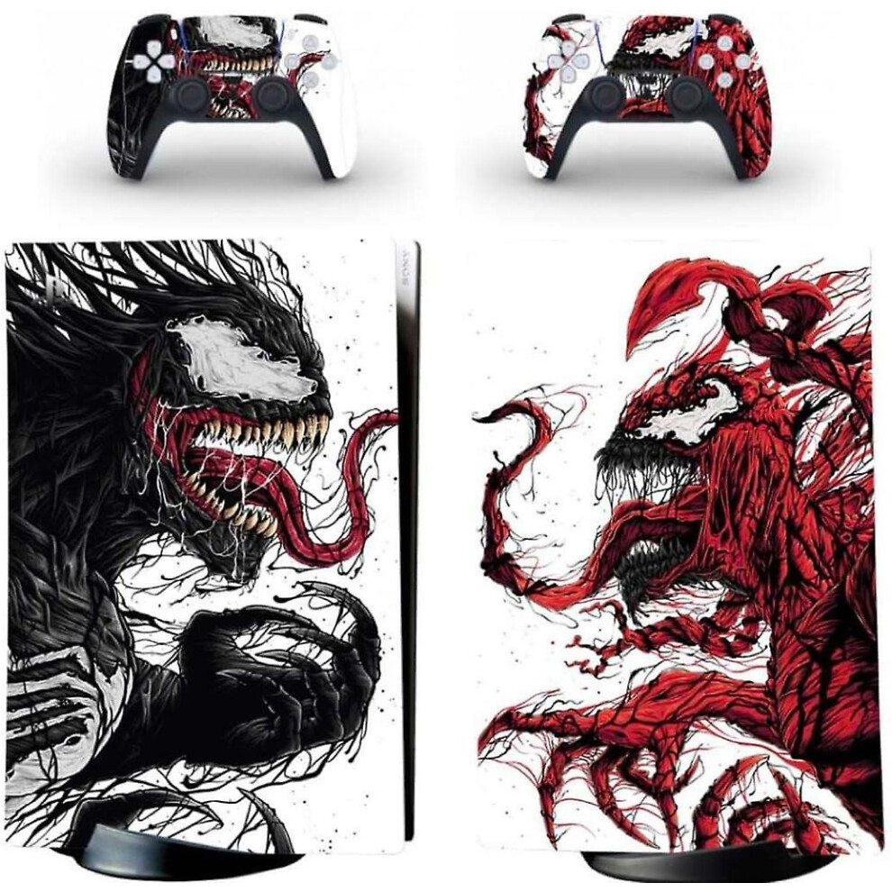 Playstation 5 White Venom Ps5 Adhesive Skin Decal And Controller Stickers Set, Scratch-resistant (digital)