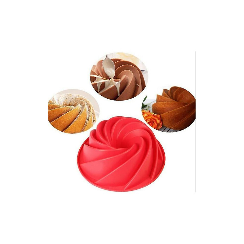 Spiral Baking Mold Sugar Cookie Mold Silicone Mold Cake Mold Purple/red Multicolor Spiral Cake Mould Hollow Chiffon Silicone Cake Mould Baking Moulds