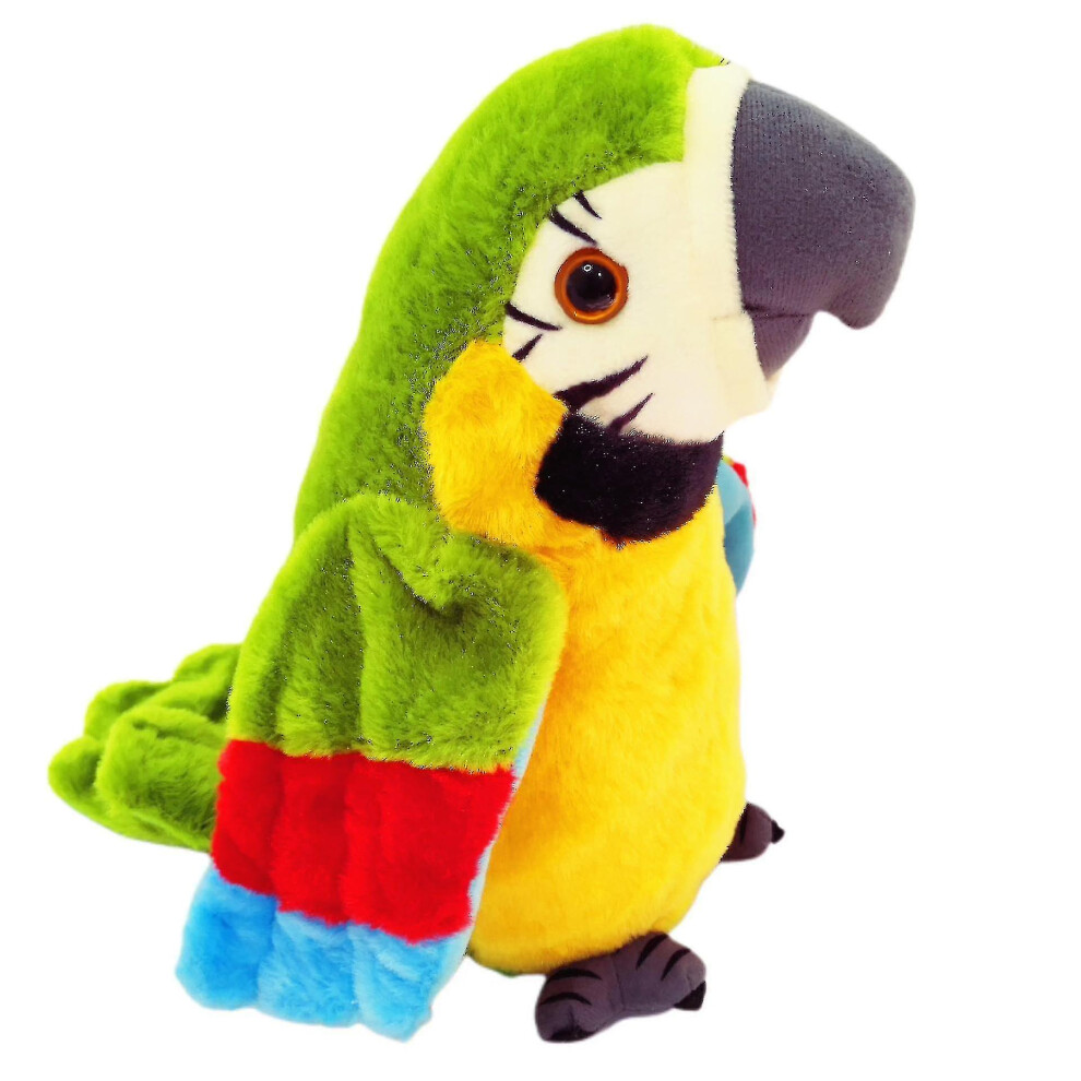 (Green) Talking Parrot Repeats What You Say Plush Animal Toy Electronic Parrot For Kids Gift Green
