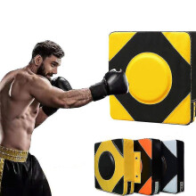 (Yellow) 40cm Punch Leather Wall Boxing Pad Target Training Sandbag Fighter Martial Arts Boxing Bag Fitness Taekwondo Training Equipment