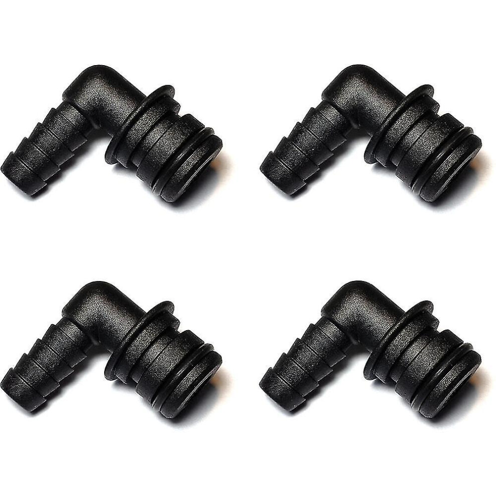Surgeflo / Flojet 20381-024 Quad Port Fittings - 3/8" Hose Barb - 90 Elbow