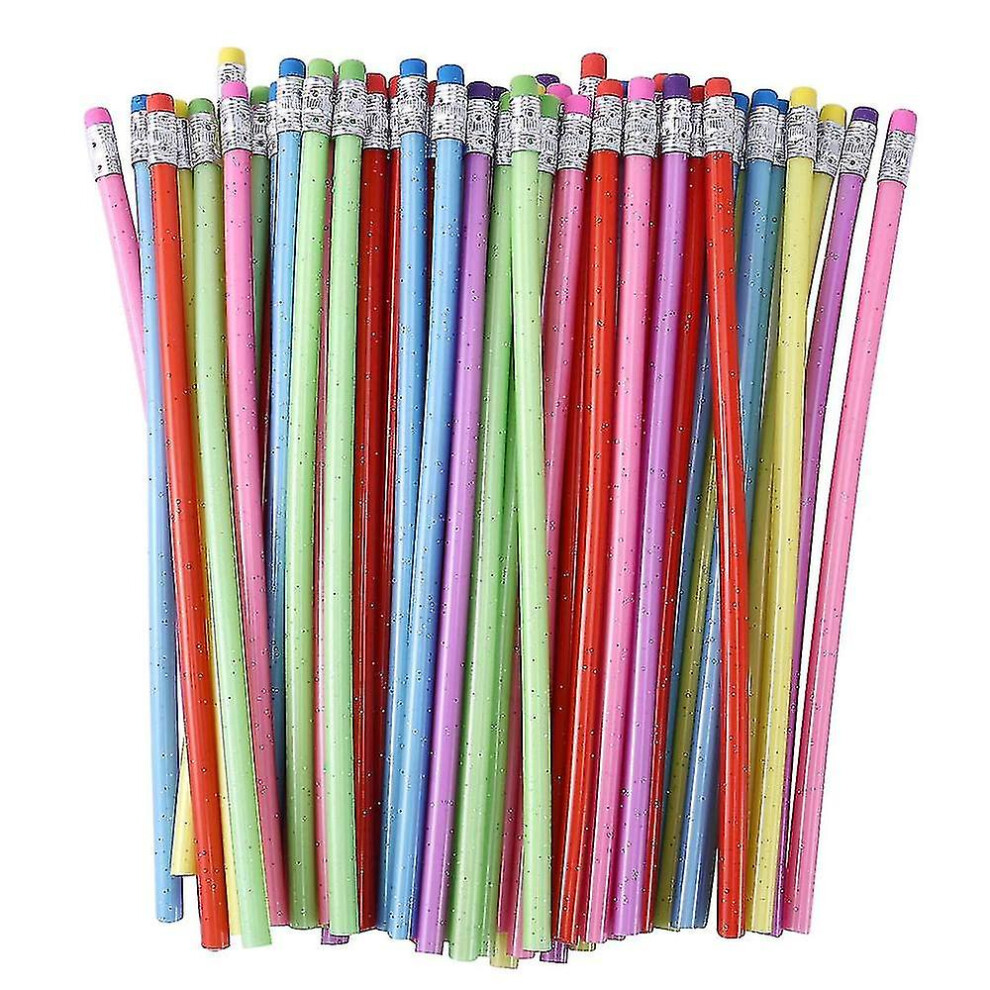 60 Pieces Bendable Pencil Flexible Bendy Soft Pencils With Eraser, Colorful