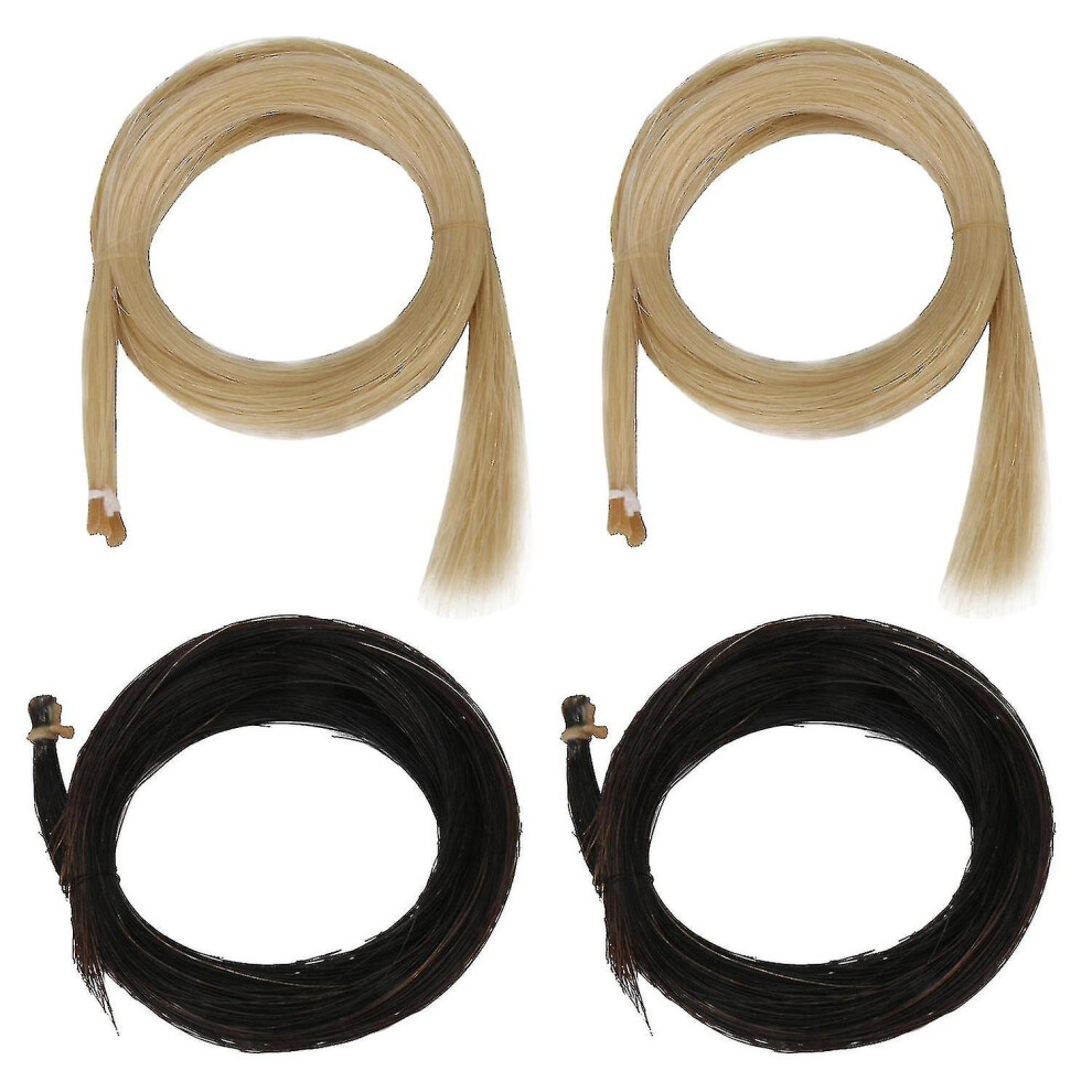 4pcs 31-31.5 Inch Length Horse Hair Violin Bow Hair Strings Accessories