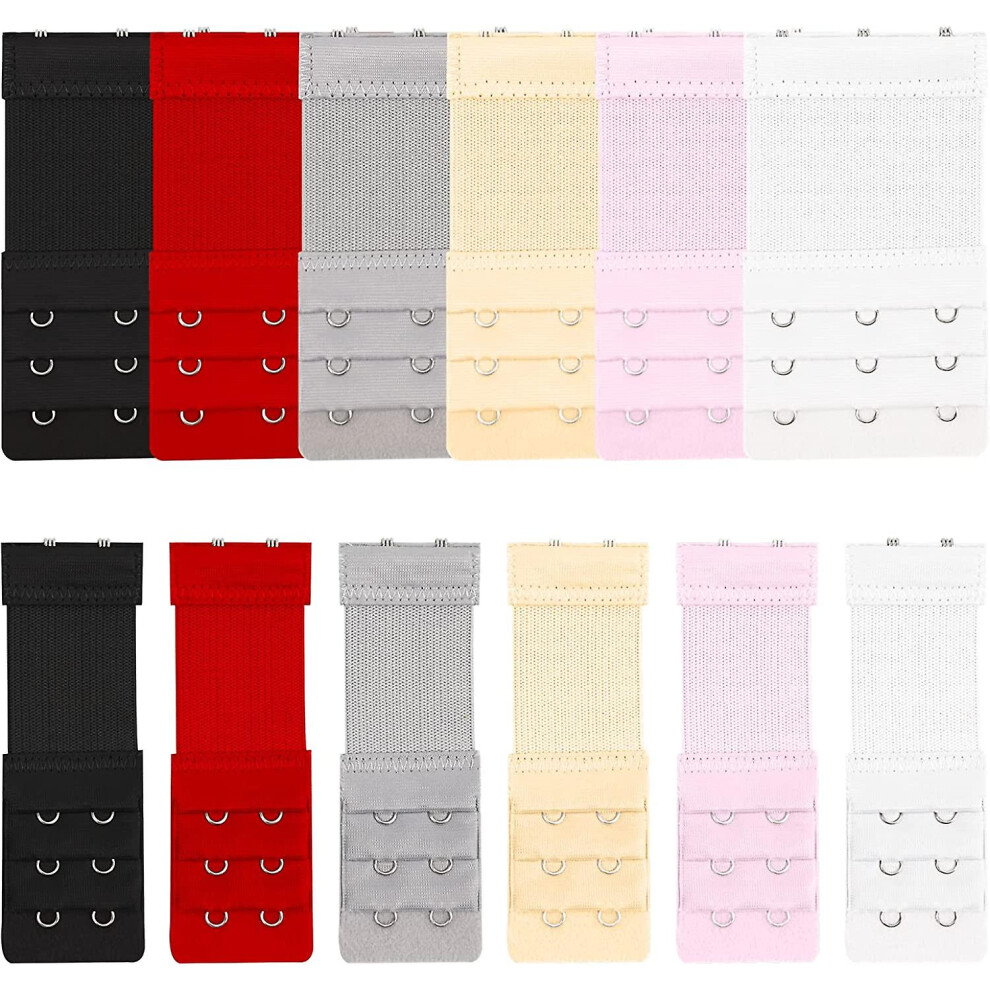 Bra Extender,bra Strap Extensions,women Elastic Extensions Bra Extender 3 Rows X 3 Hooks, 3 Rows X 2 Hooks,6 Color(get It)