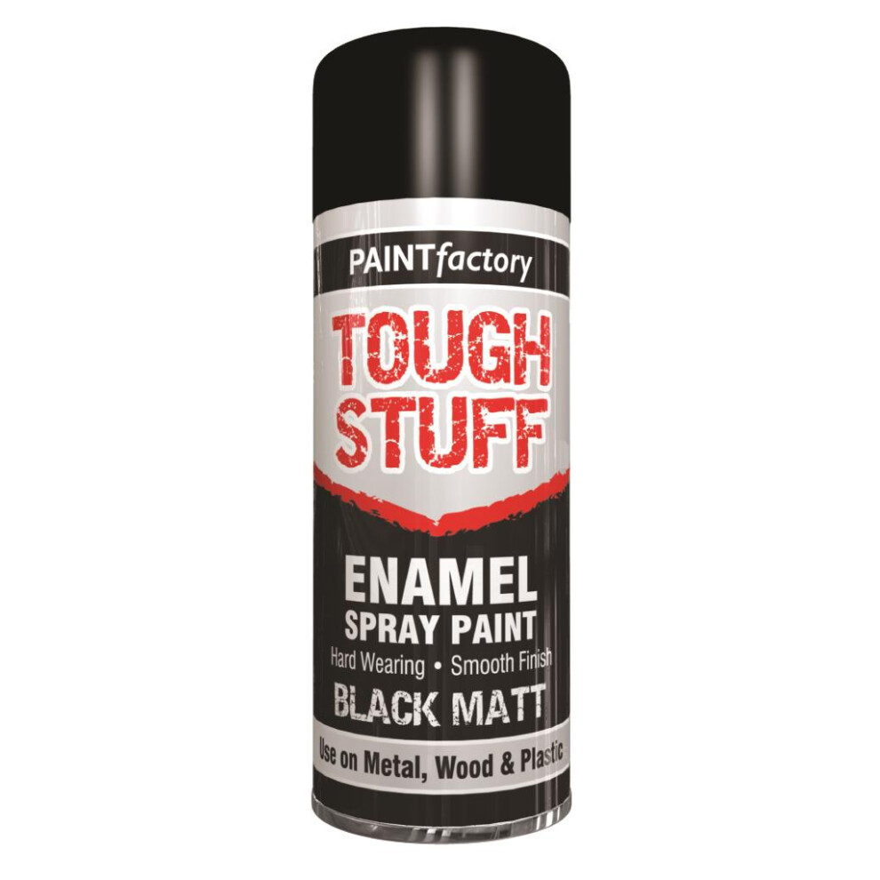 Monal (Tough Stuff Enamel Black Matt 400Ml (2577)) All Purpose Aerosol Metal Wood Plastic Spray Paint