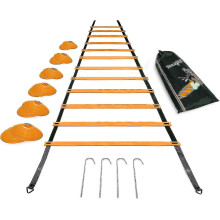 Ultimate Combo Agility Ladder Training Set Speed Agility Ladder 12 Adjustable Rungs, 12 Agility Cones 4 Steel Stakes - Included Carry Bag Ts.