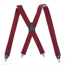 Unisex Braces Plain Colour Wide Heavy Duty Adjustable Suspender