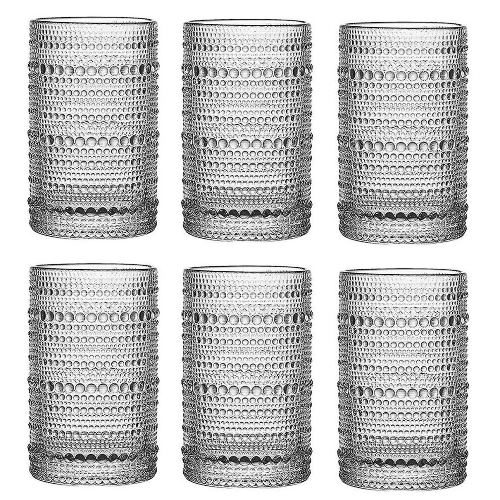 Vintage Hobnail Drinking Glasses Set Of 6 Cocktail Glasses Set Water Glasses Cup Bar Glassware Set
