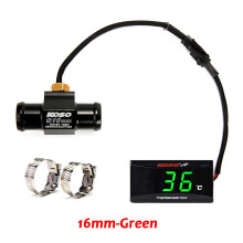 (16mm-Green) Motorcycle Koso Water Temperature Gauge Mini Meter Thermometer Moto Universal For Xmax300 Cb400 Mt 07 09 Sensor Scooter Racing