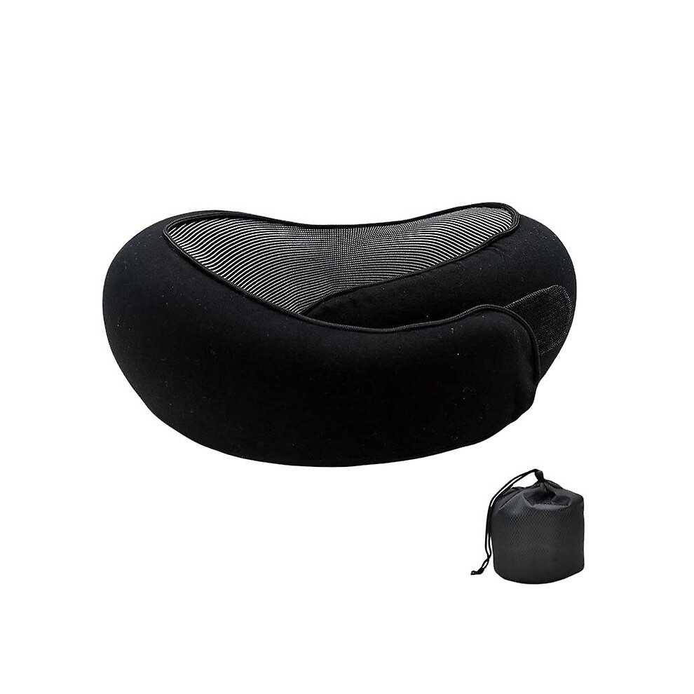 (Black) Safety Neck Pillow For Travel Memory Foam Comfortable Black