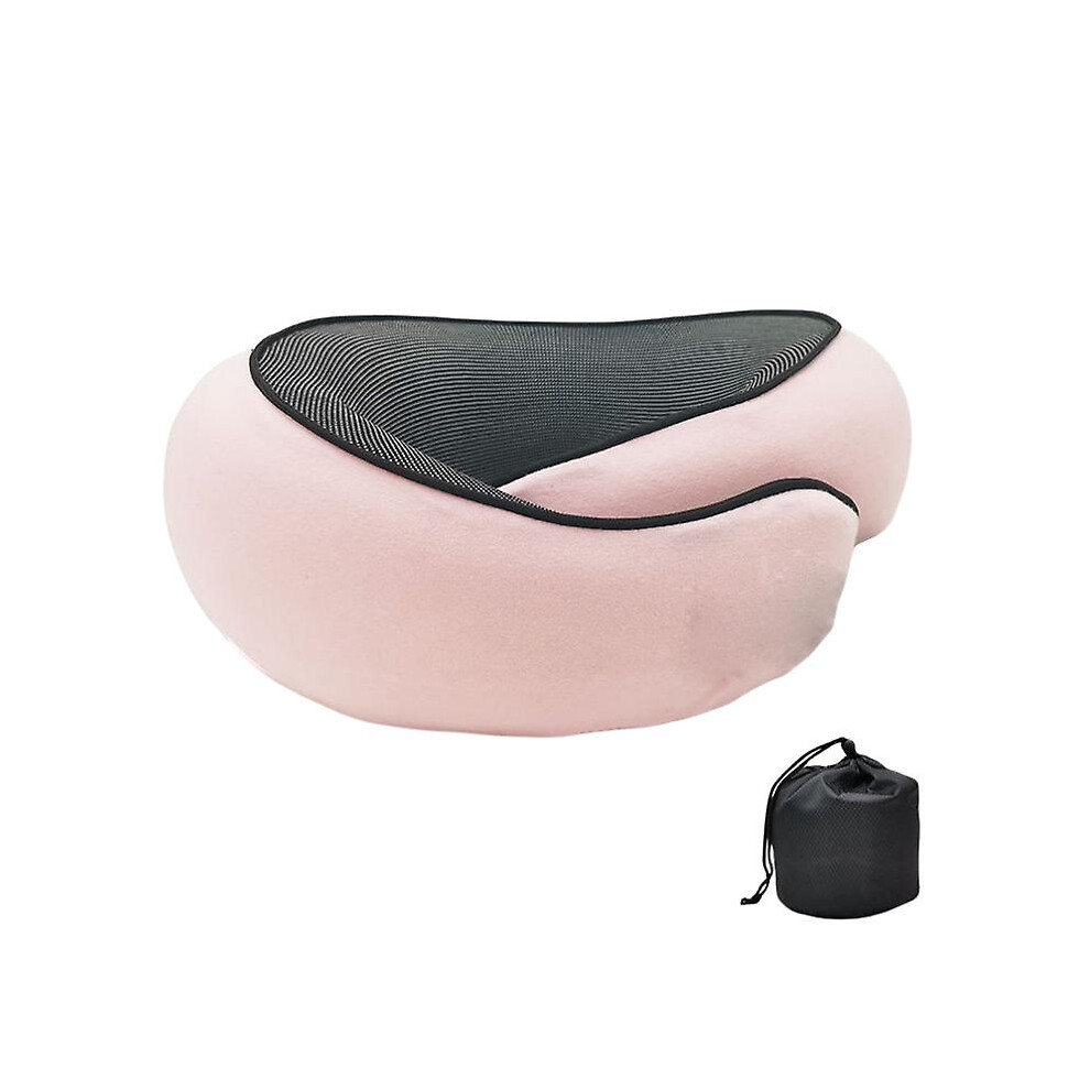 (Pink) Safety Neck Pillow For Travel Memory Foam Comfortable Pink