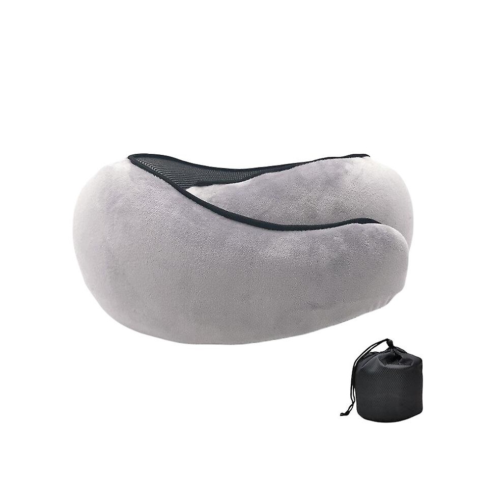 (Grey) Safety Neck Pillow For Travel Memory Foam Comfortable Grey