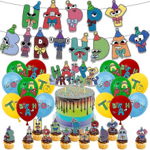 Alphabet Lore Birthday Party Supplies Balloons Kit Banner Cake Toppers Decorations
