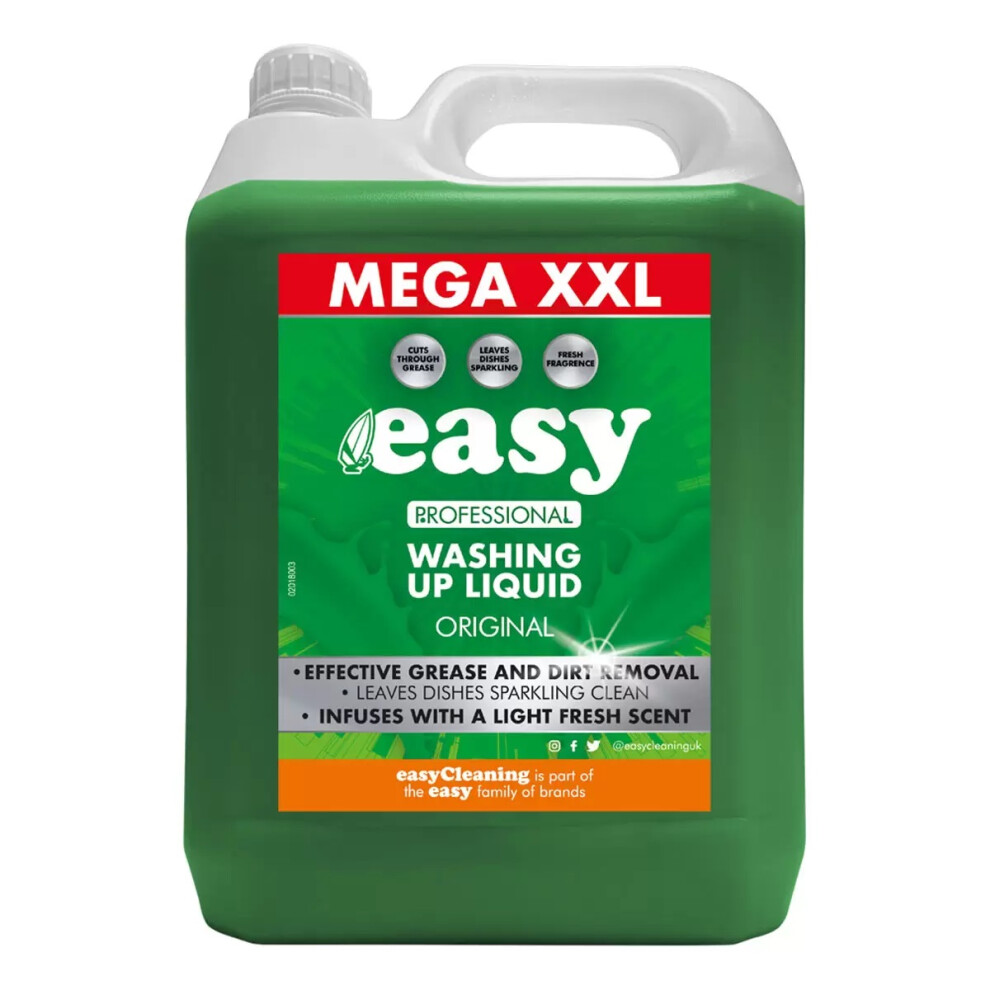 Easy Professional Washing Up Liquid Clean Detergent Soap Pack 5L