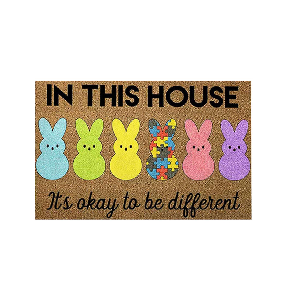 Welcome Easter Rabbits Decorative Doormat 16 X 23.6 Inch, Non-slip And Washable Doormat Rubber Back Door Mat Rugs For Indoor Outdoor