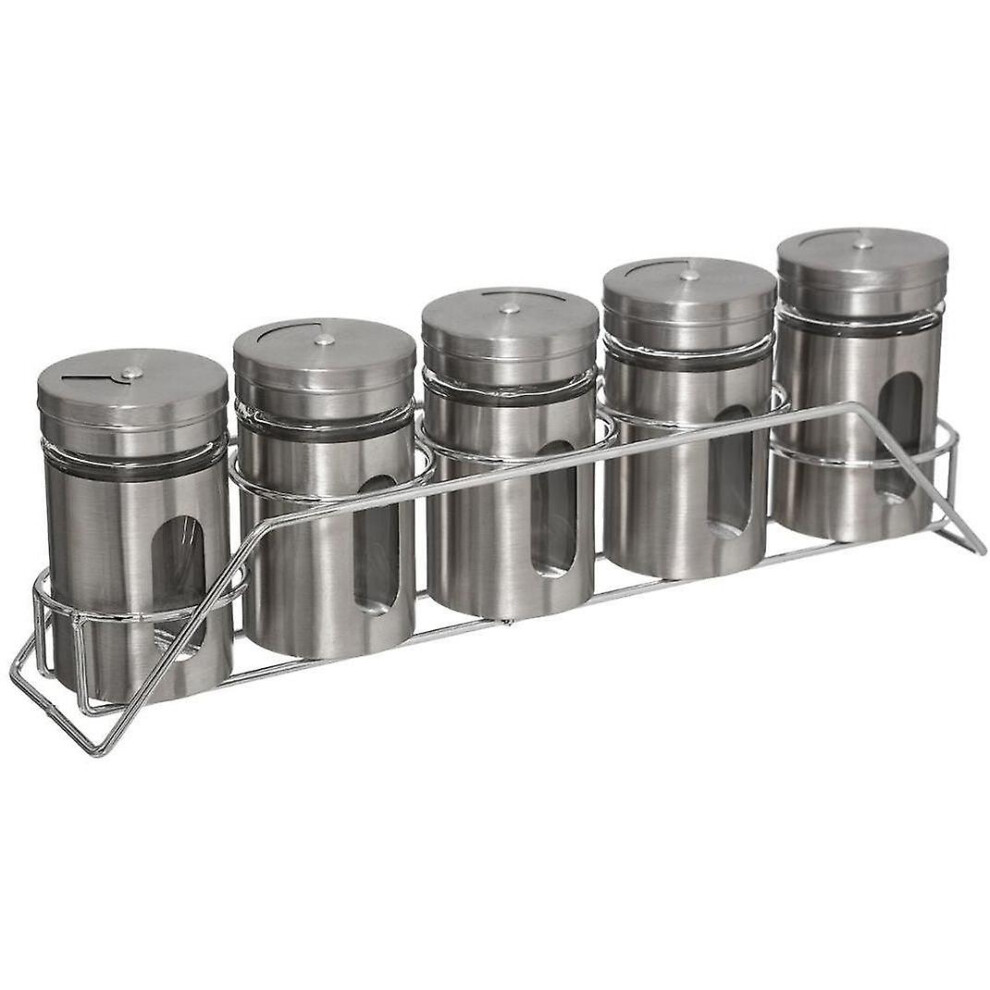 Stainless steel spice rack - 5 cans
