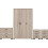 Seconique Oliver 3 Door Wardrobe Bedroom Set Light Oak Effect 4 Items 1