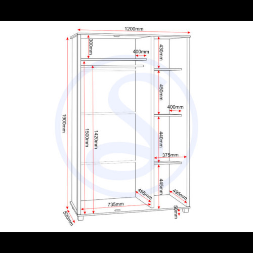 Seconique Oliver 3 Door Wardrobe Bedroom Set Light Oak Effect 4 Items 2