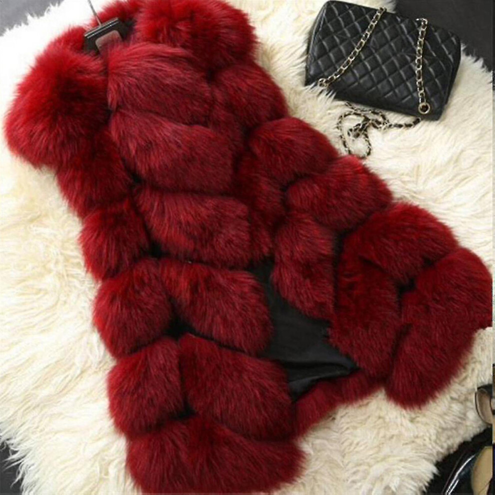 Women Faux Fur Waistcoat Gilet Body Warmer Sleeveless Jacket Coat