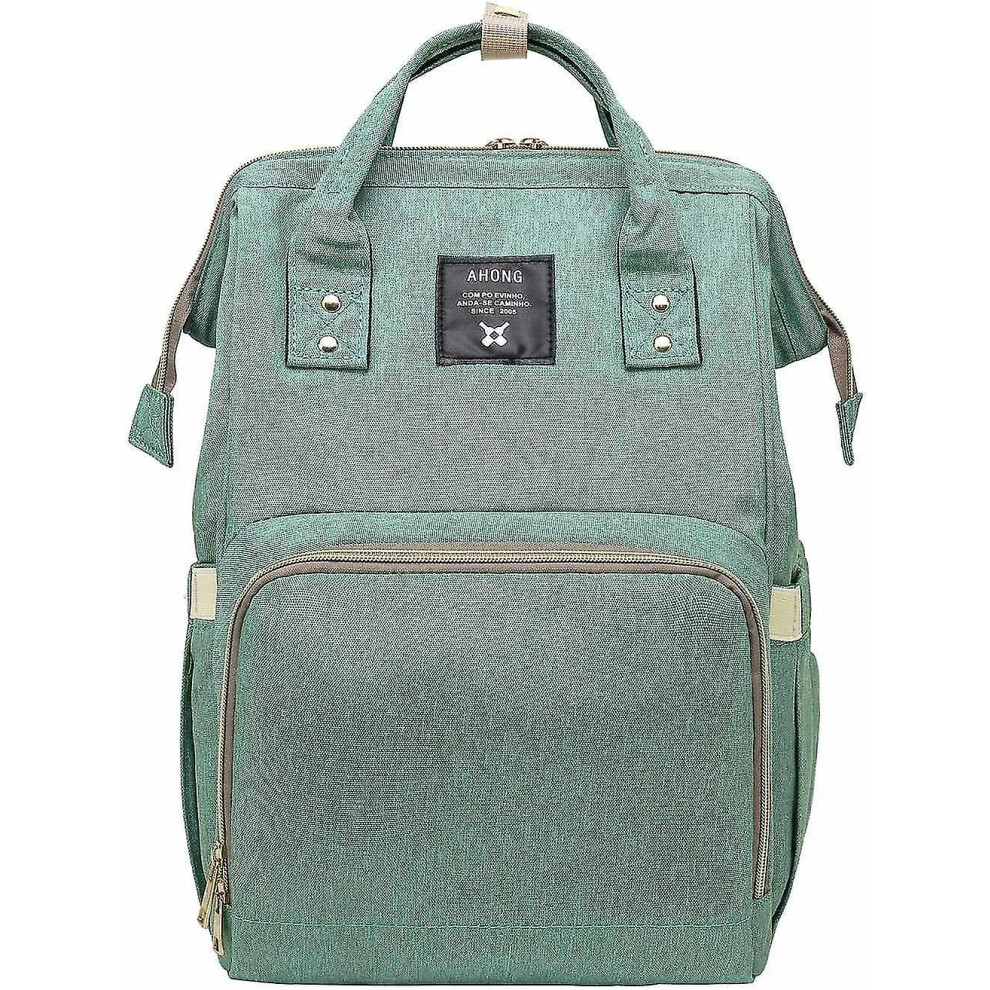 Multifunctional Large-Capacity Mother And Baby Backpack, Baby Diaper Bag Travel Backpack Light/Green