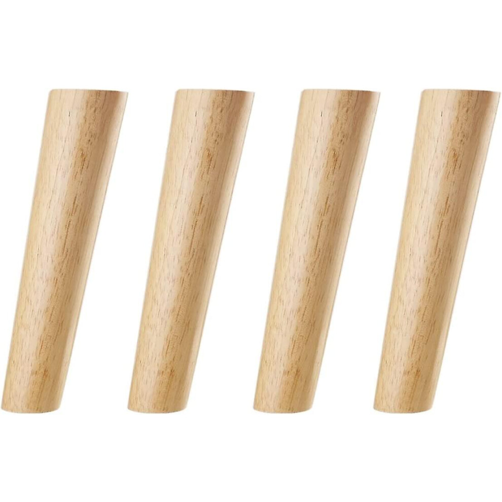Pxcl 20cm Wood Color Oblique Tapered Reliable Wood Furniture Cabinet Legs Sofa Feet With Screws And Felt Glider