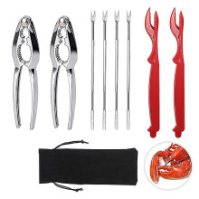 Crab Crackers And Tools, Lobster - 2 Crab Leg Crackers And 4 Crab Leg Forks Sturdy