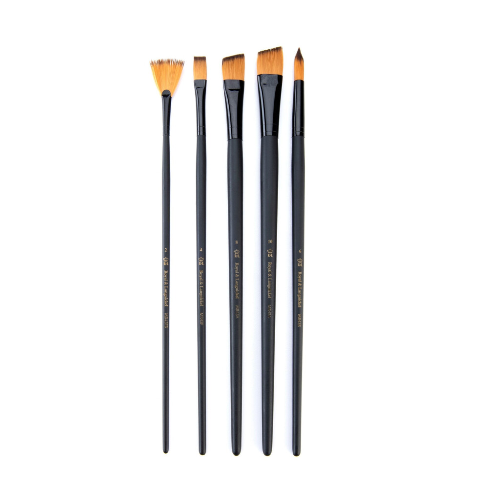 Royal & Langnickel Gold Rset-4302 | Essentials 5Pc Taklon Variety Brush Set 4302