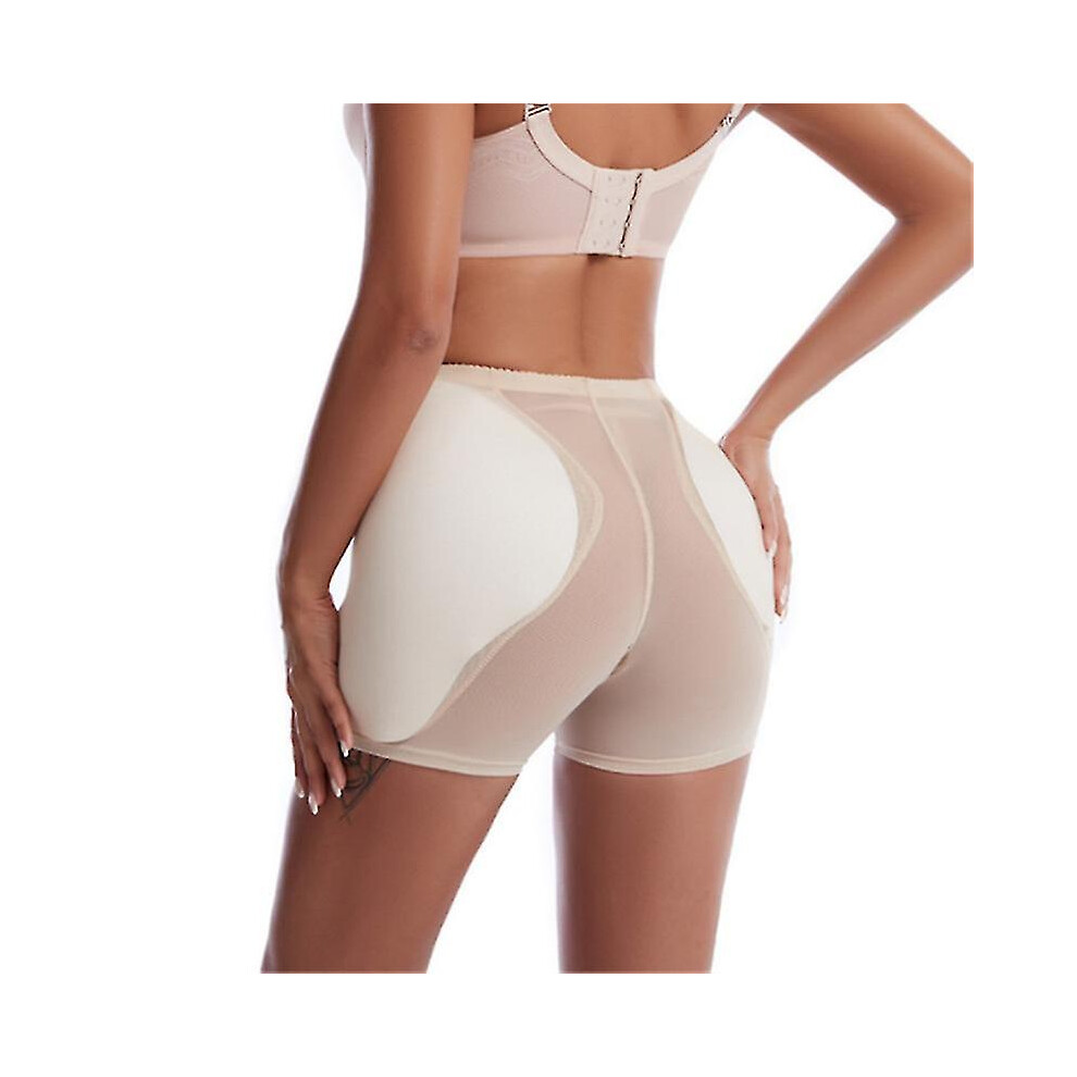 (BEIGE, L) Mimigo Women's Butt Lifter Shapewear Hip Pads Enhancer Panties Shaper Boyshort