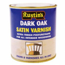 Rustins - Polyurethane Satin Varnish 500ml - Dark Oak